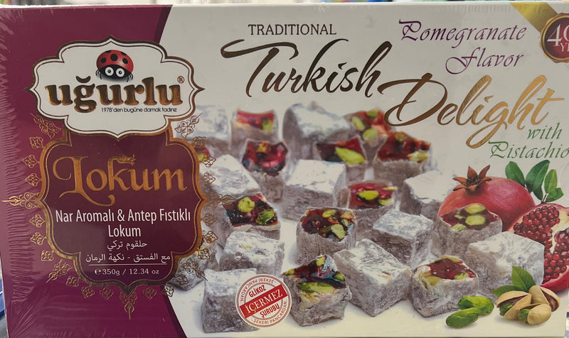 Ugurlu Turkish Delight with Pistachio & Pomegranate 350g