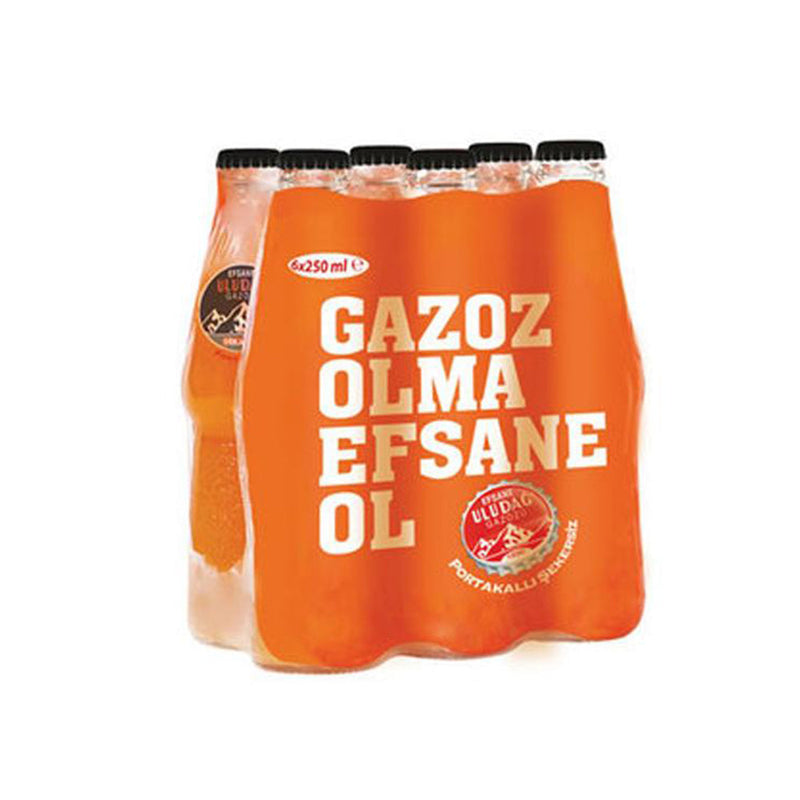 ULUDAG 6 pack of Carbonated Soft Drink with Orange/ Portakalli  Gazoz