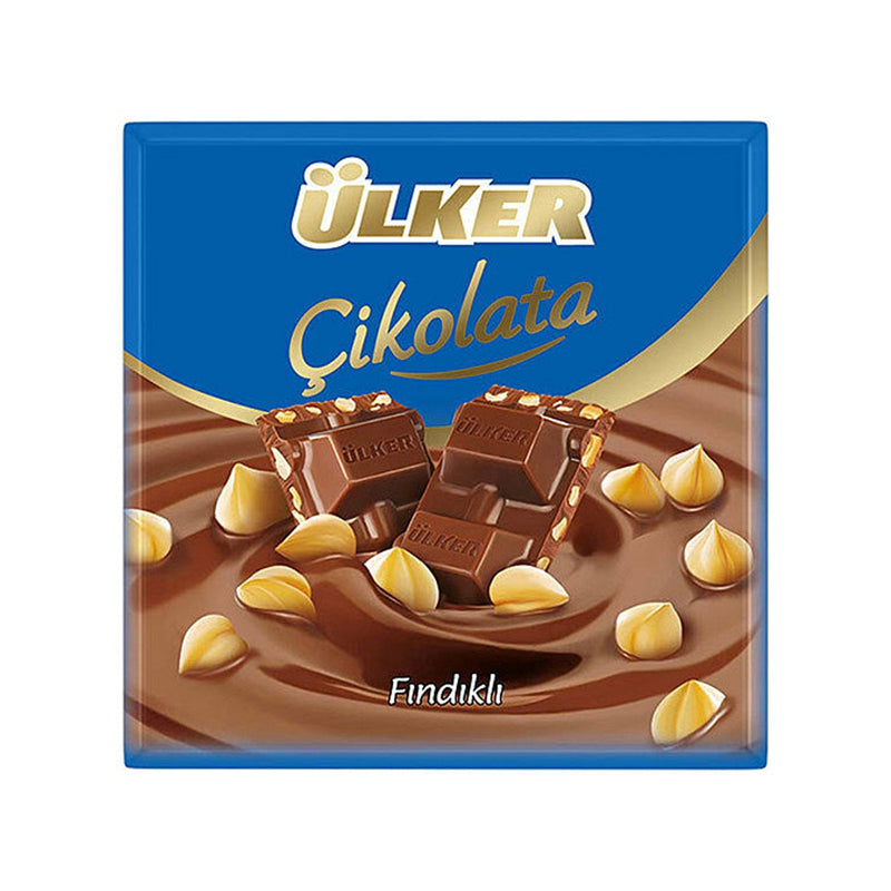 ULKER KARE FINDIKLI MILK CHOCOLATE TABLET with HAZELNUT 70g