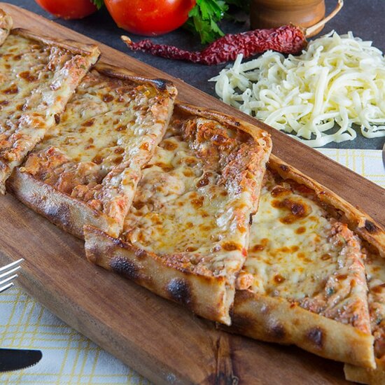 Pide with Ground Beef & Mozzarella - Kiymali & Kasarli Pide