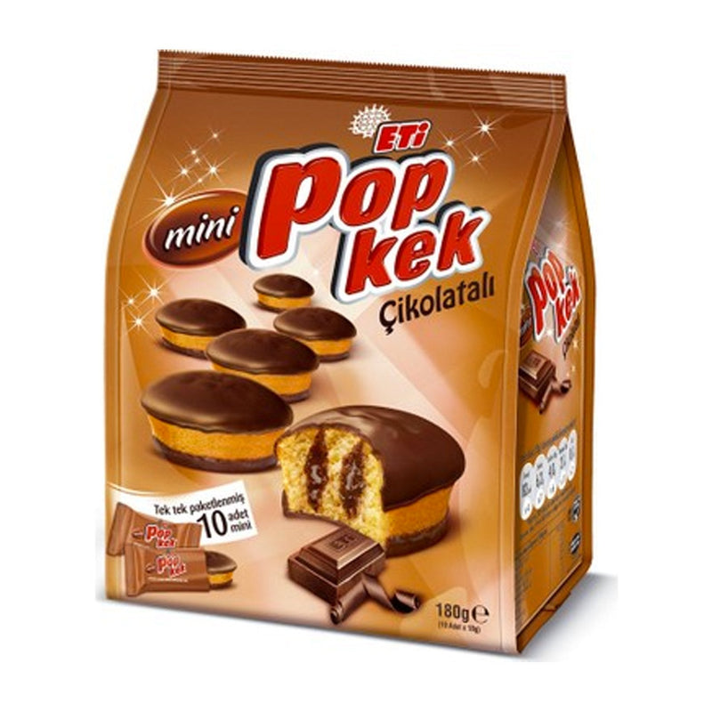 ETI POPKEK MINI CAKE FILLLED AND COVERED WITH CHOCOLATE 180g